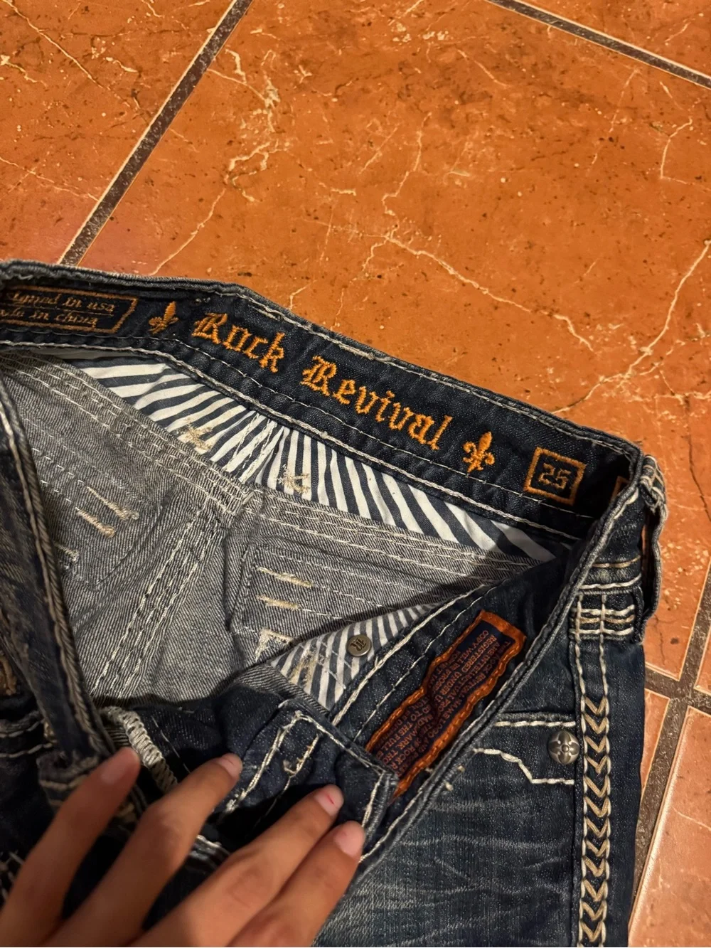 Rock Revival Women’s Bootcut Jeans Size 25 Dark Wash Embroidered Y2K